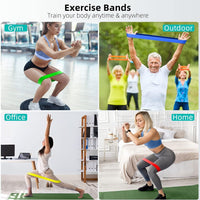 Resistance Bands Set, 5 Exercise Bands for Women & Men, Stretch Bands for Booty