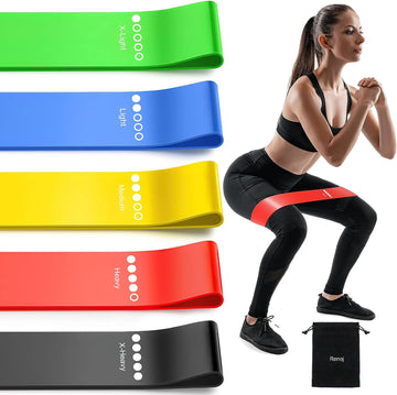 Resistance Bands Set, 5 Exercise Bands for Women & Men, Stretch Bands for Booty